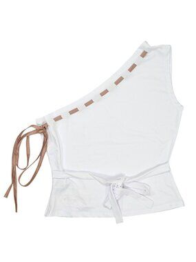Amelie Teje Giselle Top in Tan White